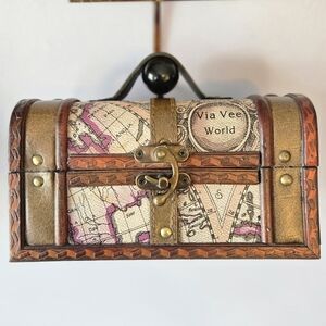 Small Decorative Hobby Lobby Red Wooden Trinket Box Old World Map Via Vee World